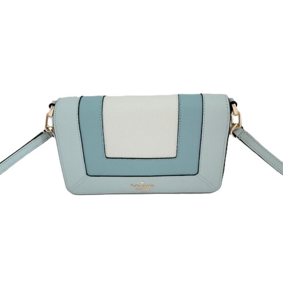 Kate Spade KK149 Lena Pieced Colorblock Small Flap Crossbody Handbag Blue Multi - Picture 2 of 7